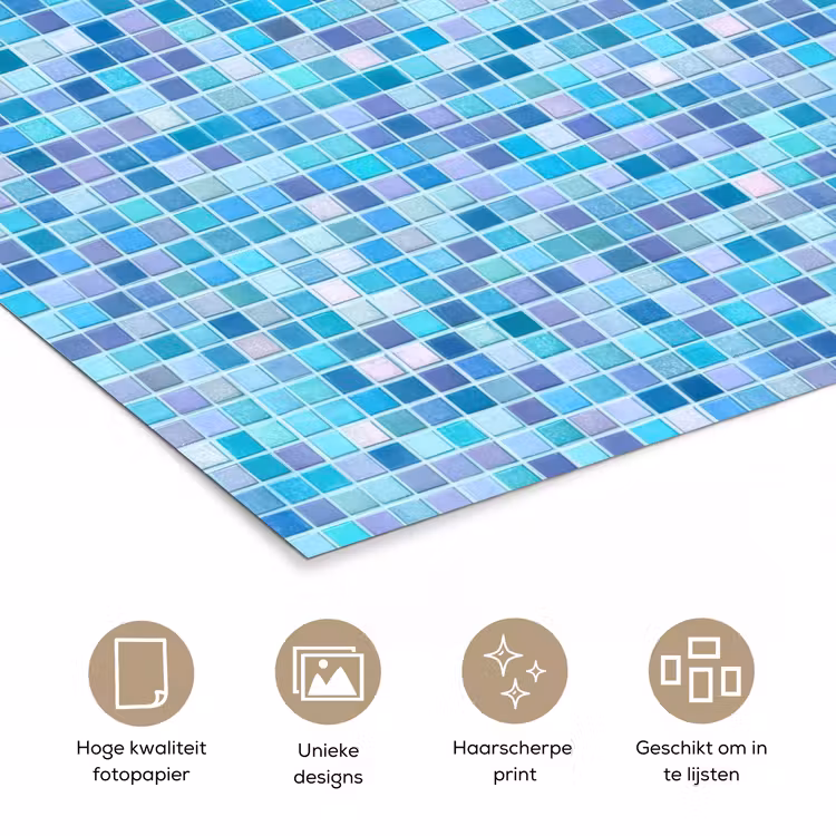 Poster - Mozaïek - Patroon - Turquoise — 5