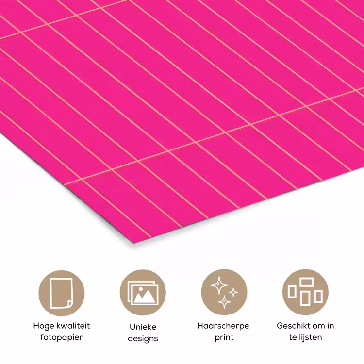 Poster - Patroon - Tegel - Magenta - Roze — 5