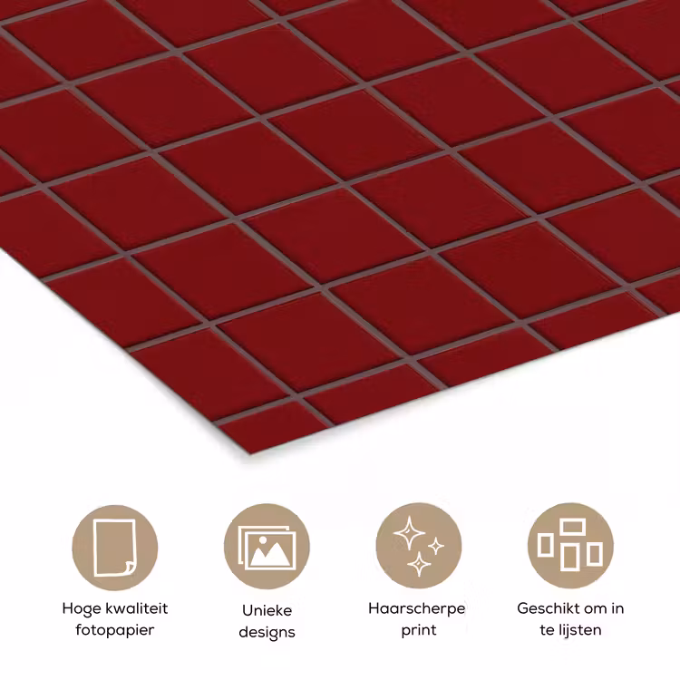 Poster - Patroon - Tegels - Burgundy — 5