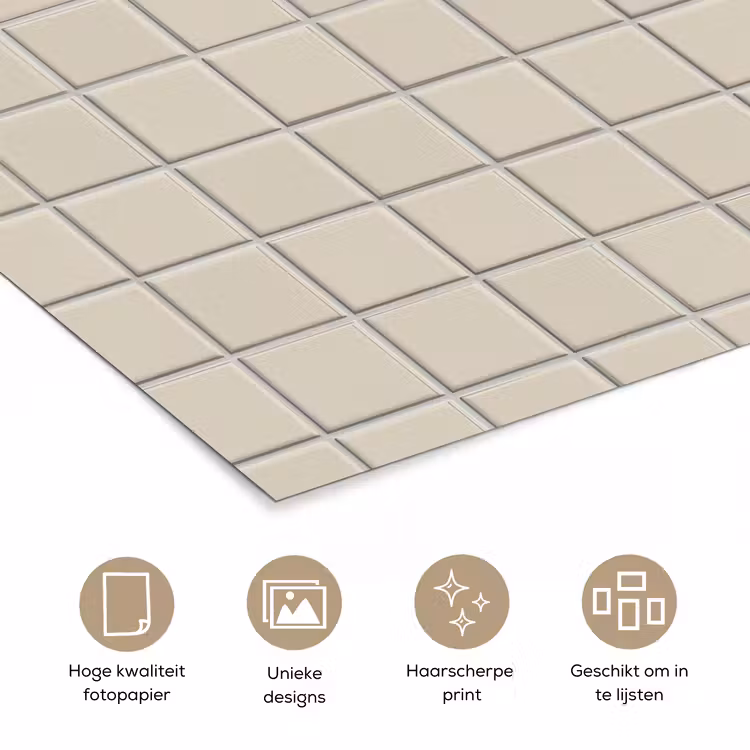 Poster - Patroon - Tegels - Taupe — 5