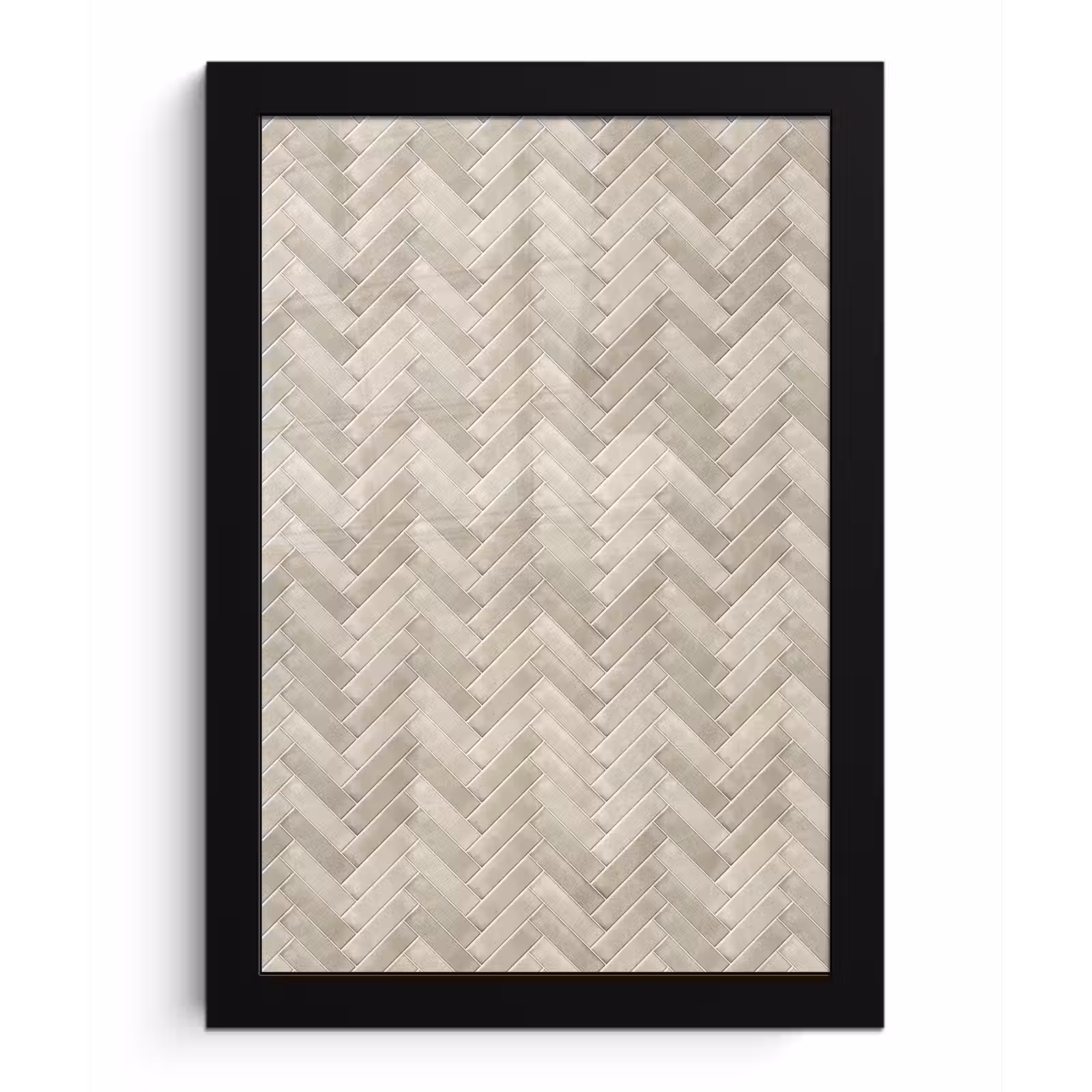 Poster met lijst - Visgraat - Wandtegel - Beige — 1