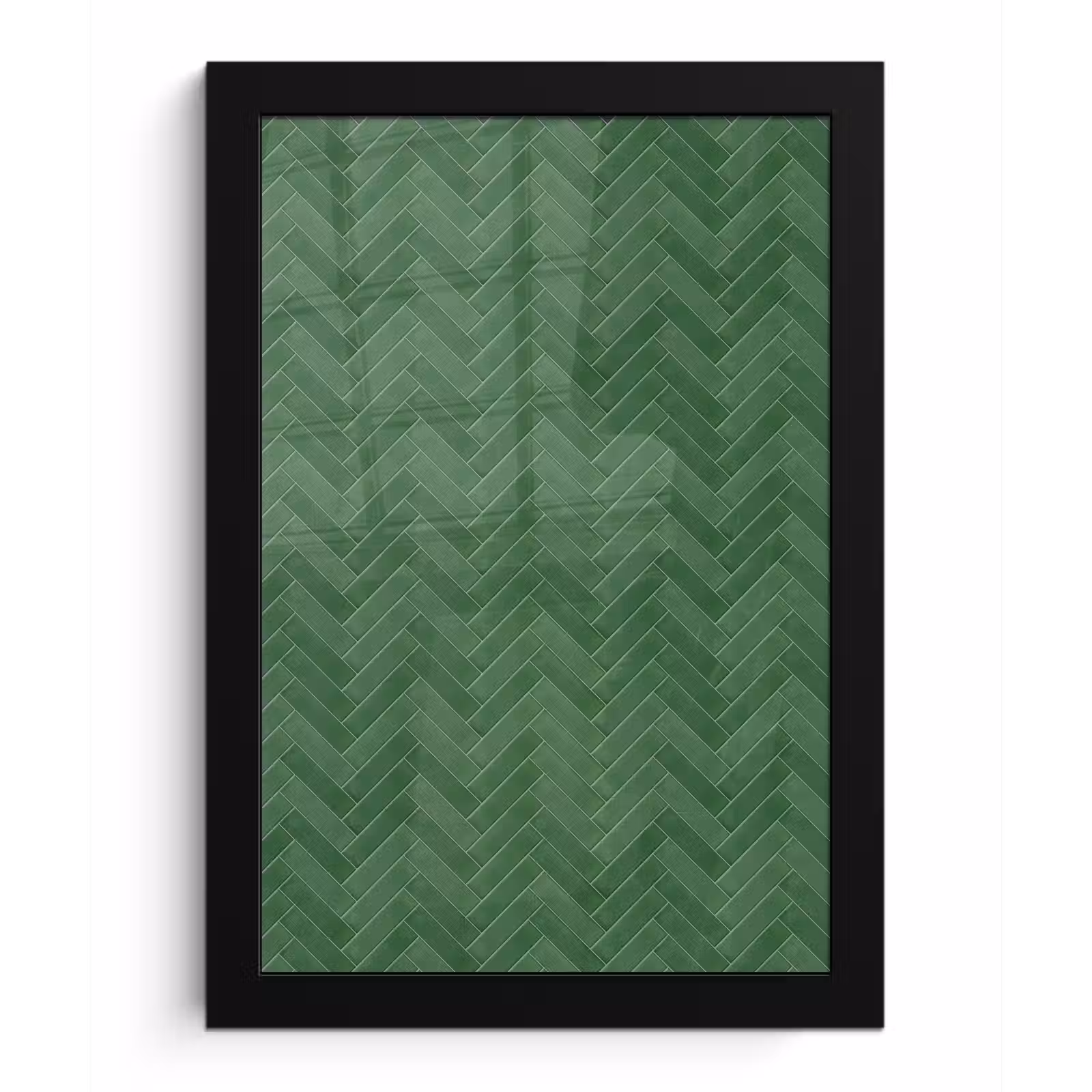 Poster met lijst - Visgraat - Wandtegel - Bosgroen — 1
