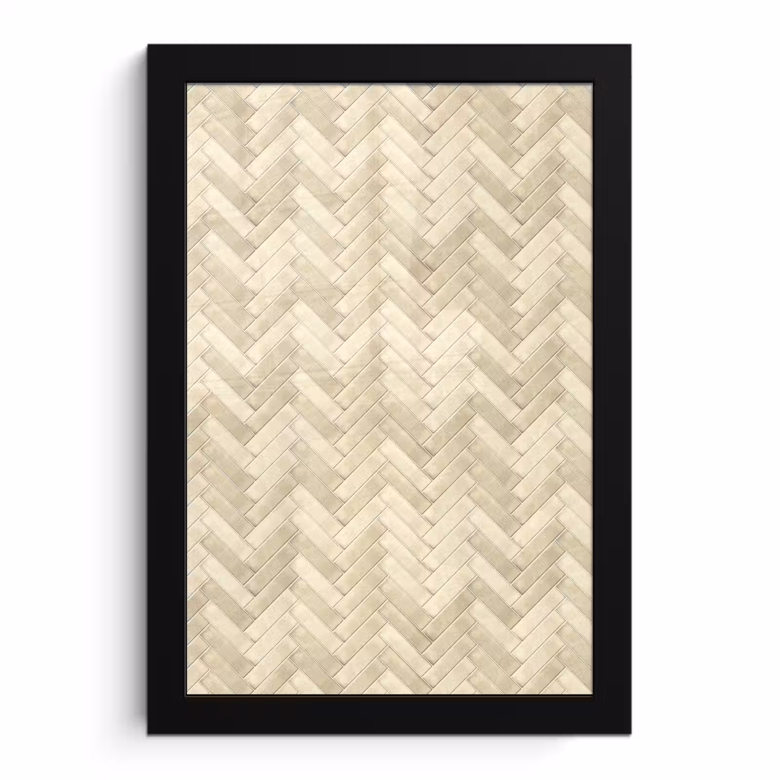 Poster met lijst - Visgraat - Wandtegel - Licht Beige — 1