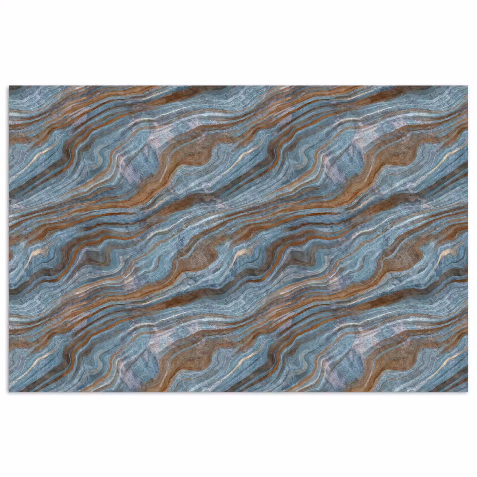Poster - Patroon - Steen - Blauw — 1