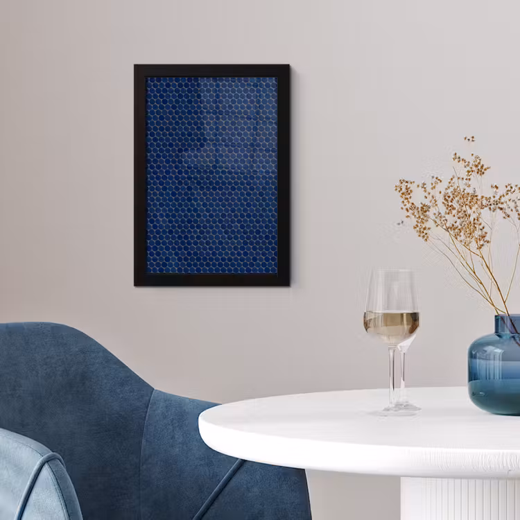 Poster met lijst - Penny - Mozaïek - Donkerblauw — 2