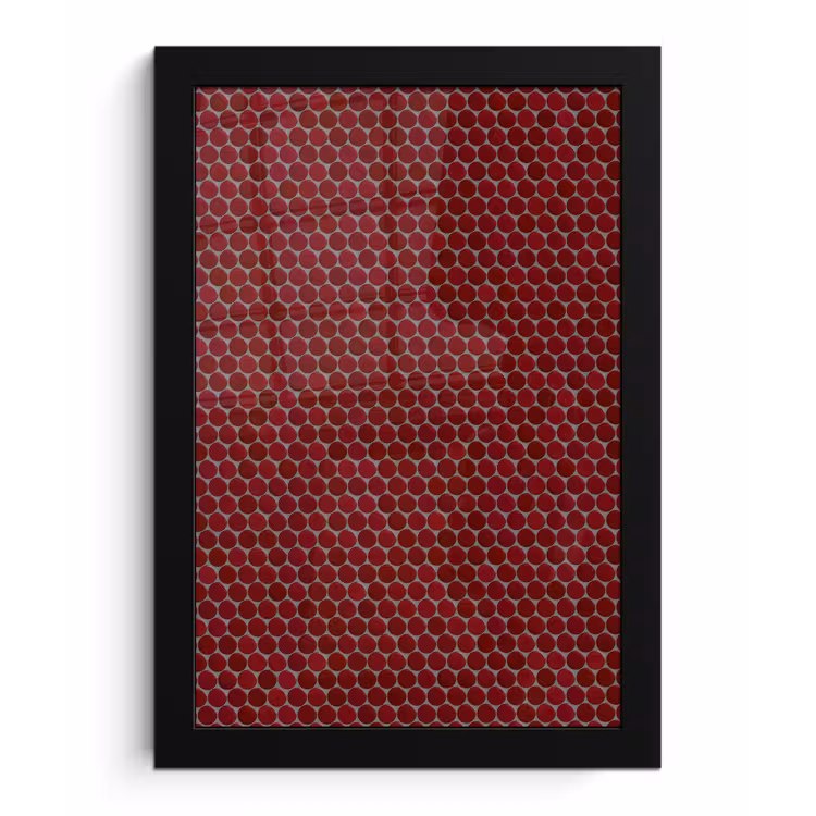 Poster met lijst - Penny - Mozaïek - Rond - Rood — 1