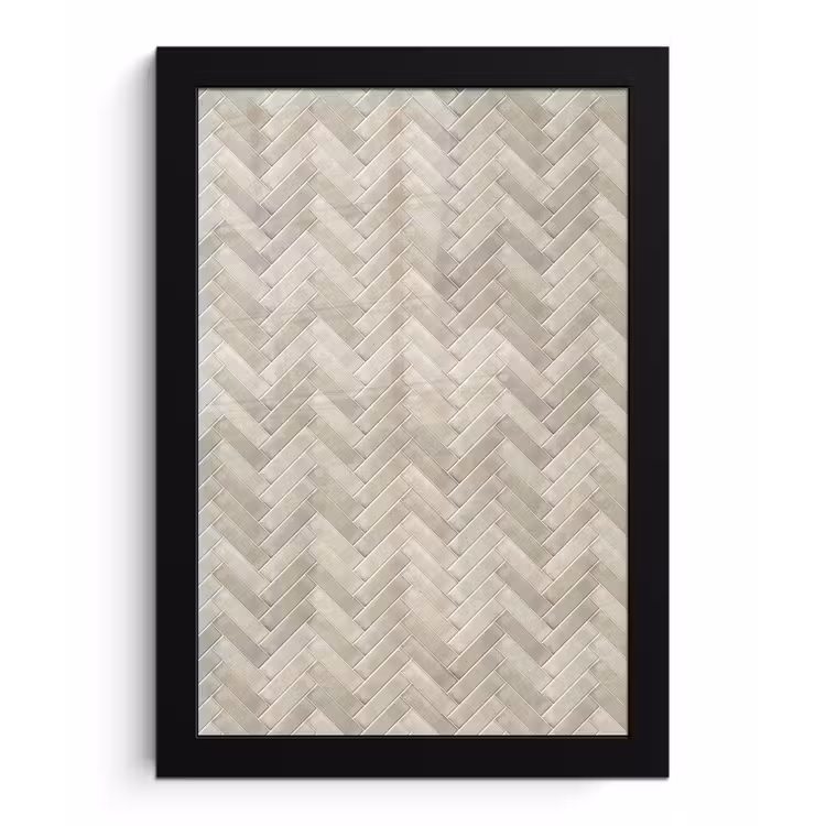 Poster met lijst - Visgraat - Wandtegel - Beige — 1