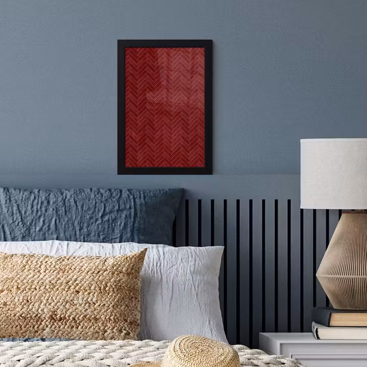 Poster met lijst - Visgraat - Wandtegel - Bordeaux - Rood — 4