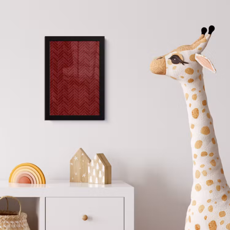 Poster met lijst - Visgraat - Wandtegel - Bordeaux - Rood — 5