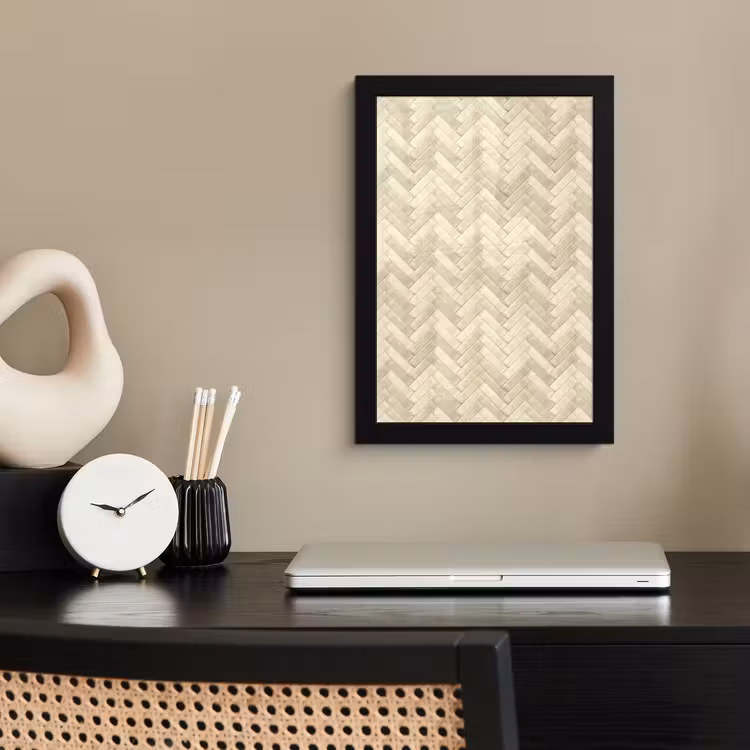Poster met lijst - Visgraat - Wandtegel - Licht Beige — 3