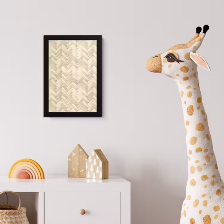 Poster met lijst - Visgraat - Wandtegel - Licht Beige — 5