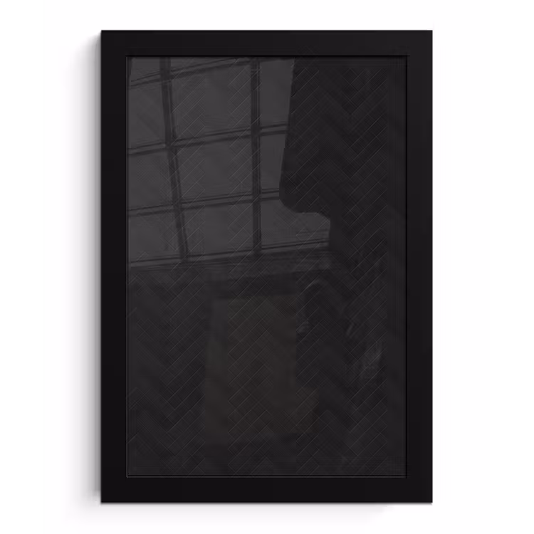 Poster met lijst - Visgraat - Wandtegel - Mat - Zwart — 1