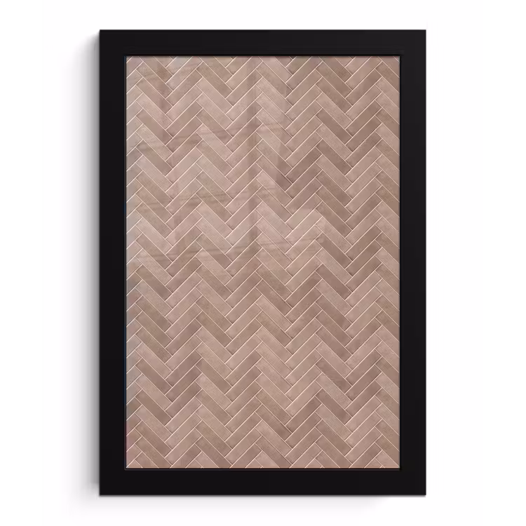Poster met lijst - Visgraat - Wandtegel - Oudroze - Terracotta — 1