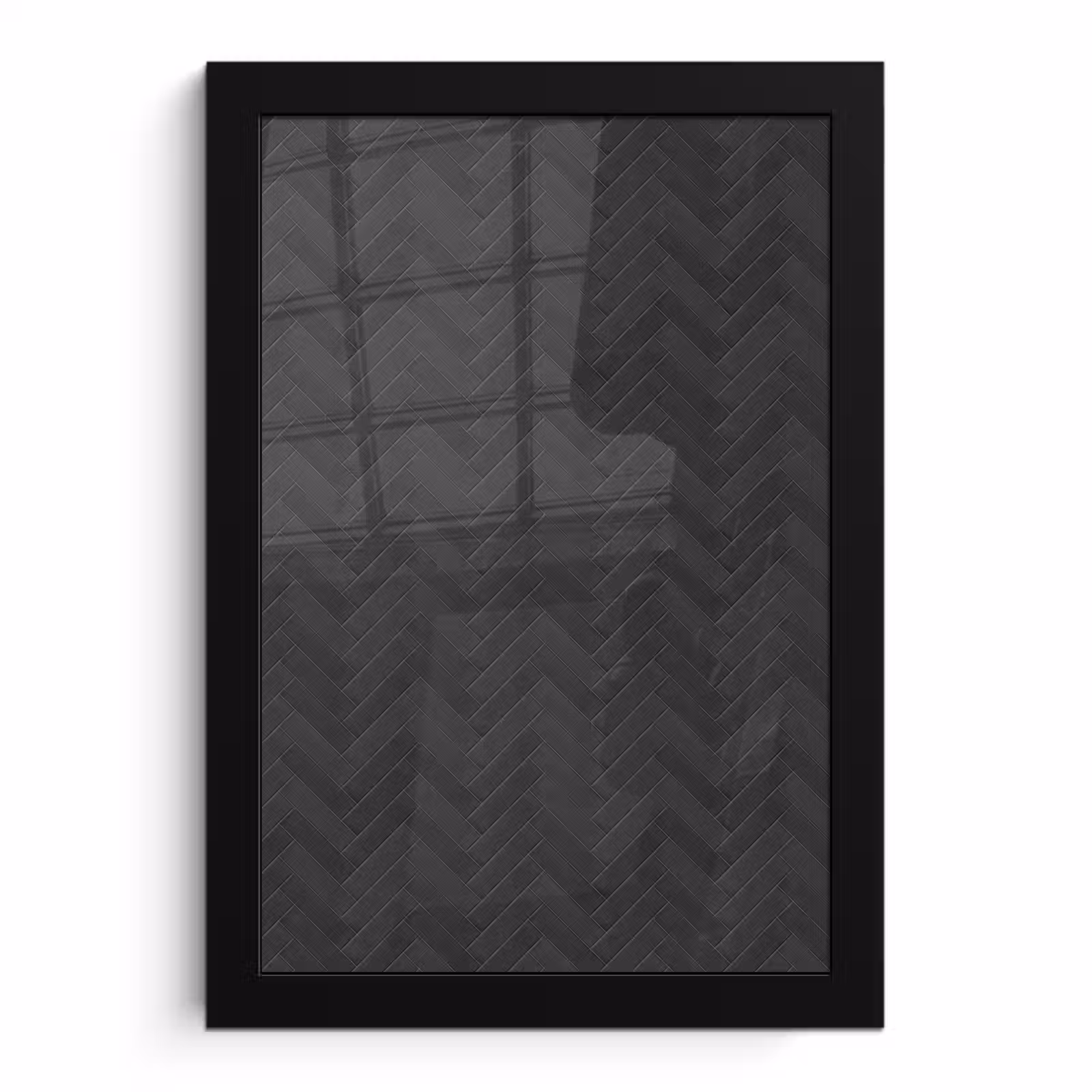 Poster met lijst - Visgraat - Wandtegel - Donkergrijs — 1
