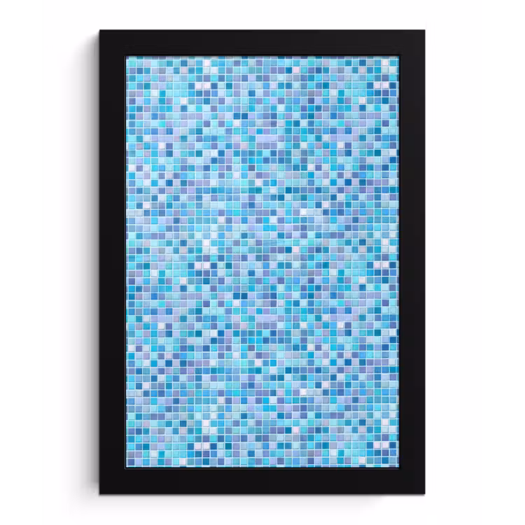 Poster met lijst - Mozaïek - Patroon - Turquoise — 1