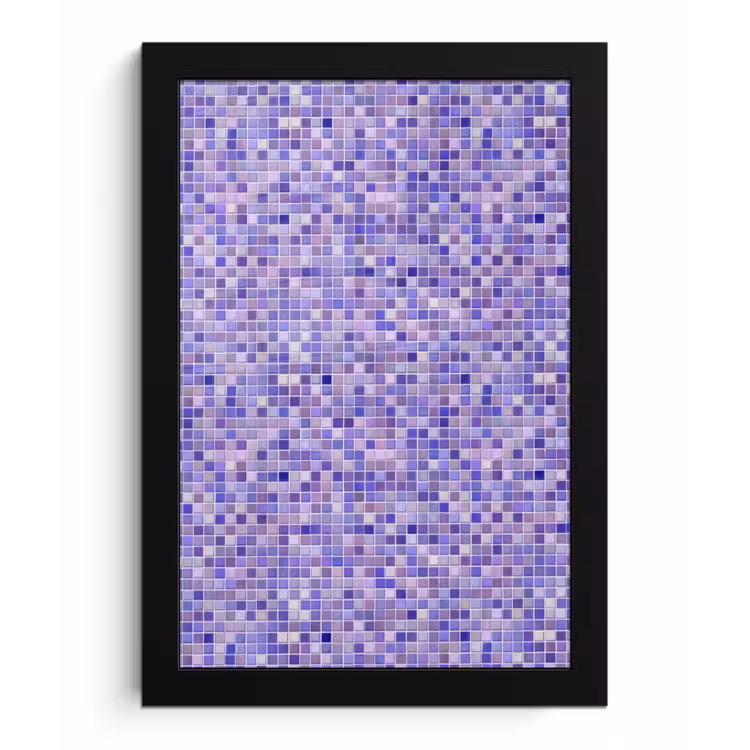 Poster met lijst - Mozaïek - Tegels - Lila - Amethist — 1