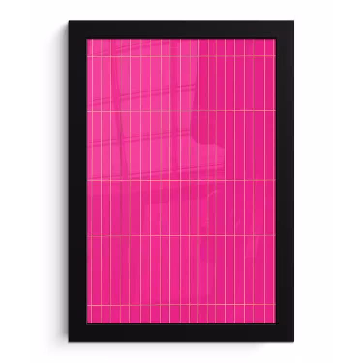 Poster met lijst - Patroon - Tegel - Magenta - Roze — 1