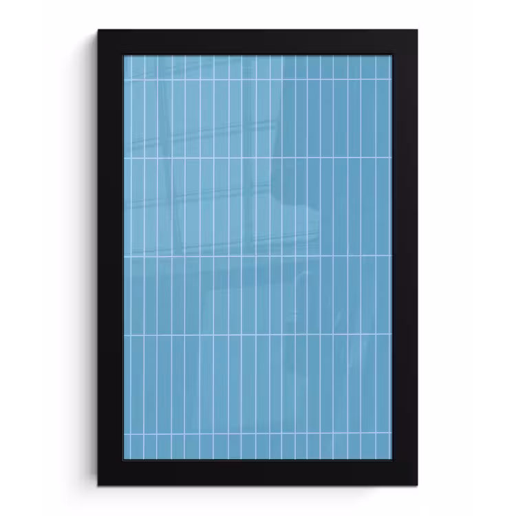 Poster met lijst - Tegel - Langwerpig - Patroon - Blauw — 1