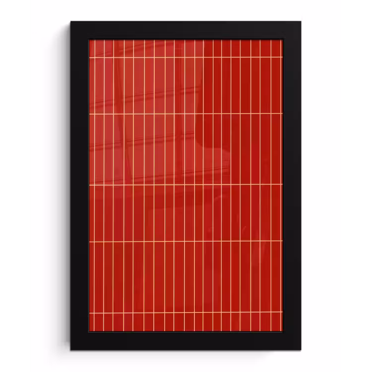 Poster met lijst - Verticaal - Wandtegel - Helderrood — 1