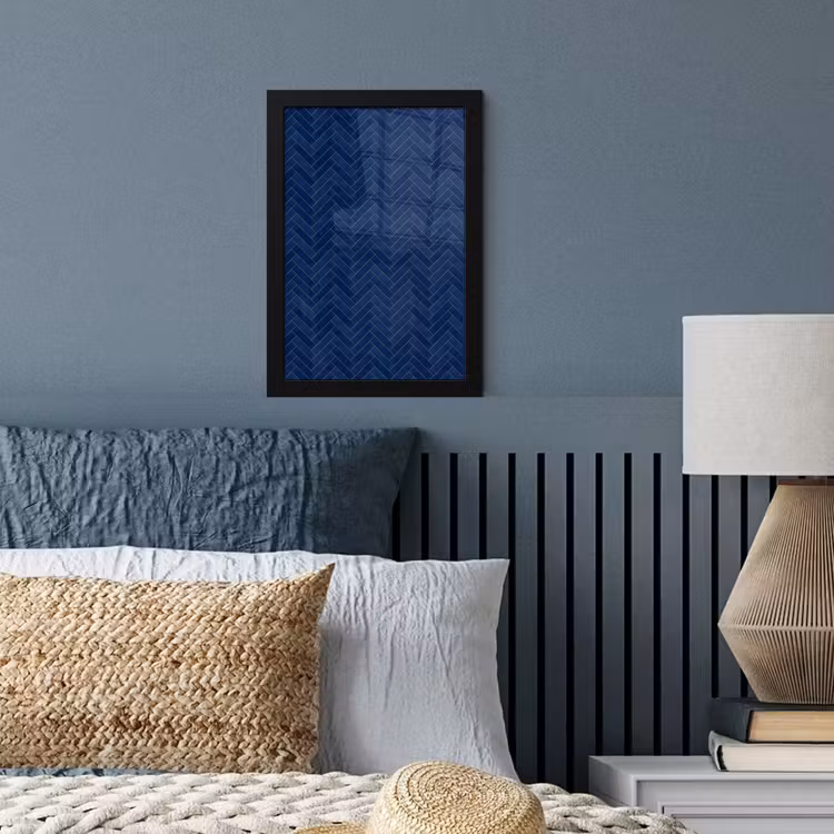 Poster met lijst - Visgraat - Wandtegel - Donkerblauw - Navy Blue — 4