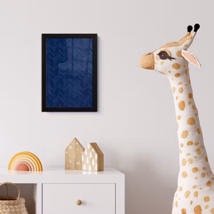 Poster met lijst - Visgraat - Wandtegel - Donkerblauw - Navy Blue — 5