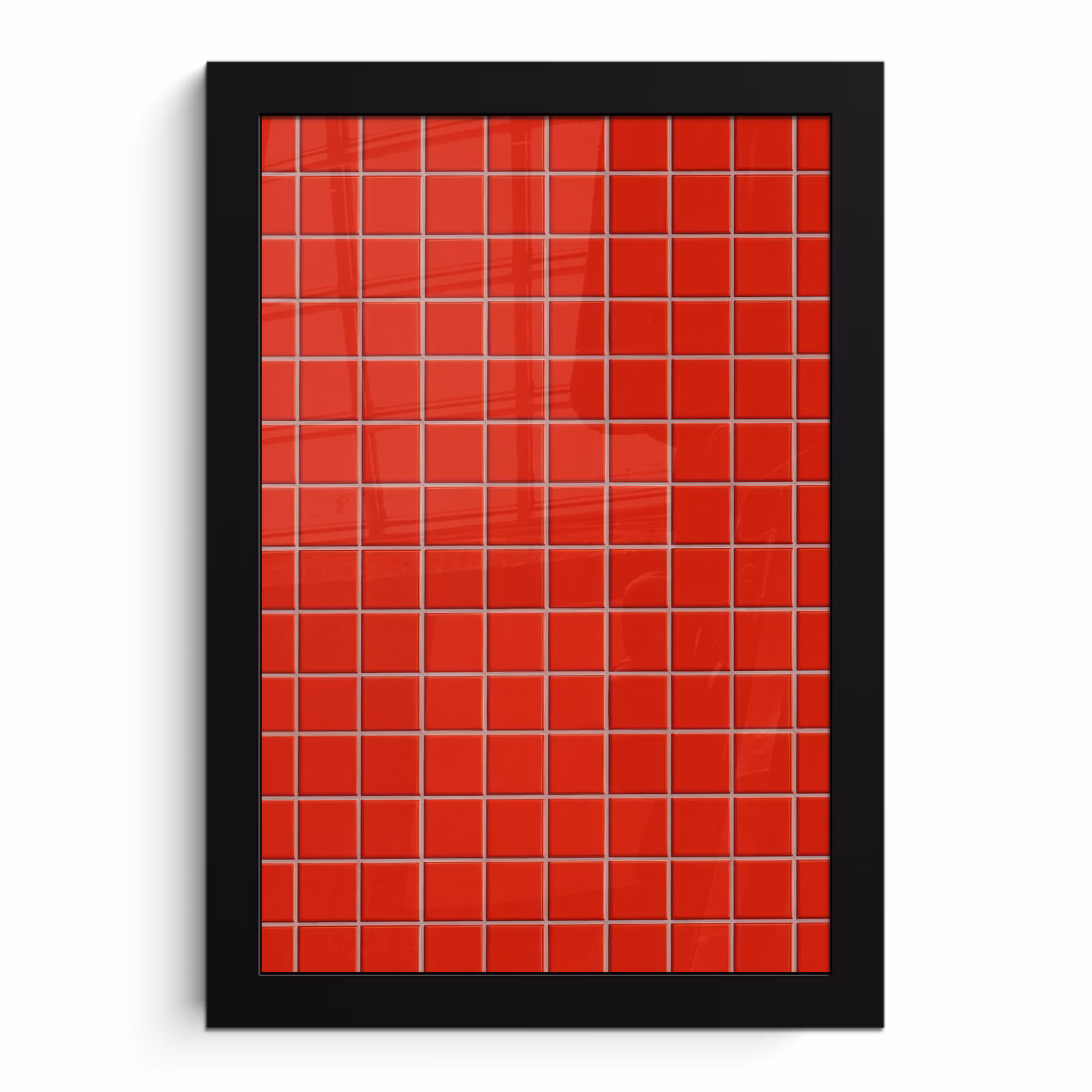 Poster met lijst - Tegel - Patroon - Kersen - Rood — 1