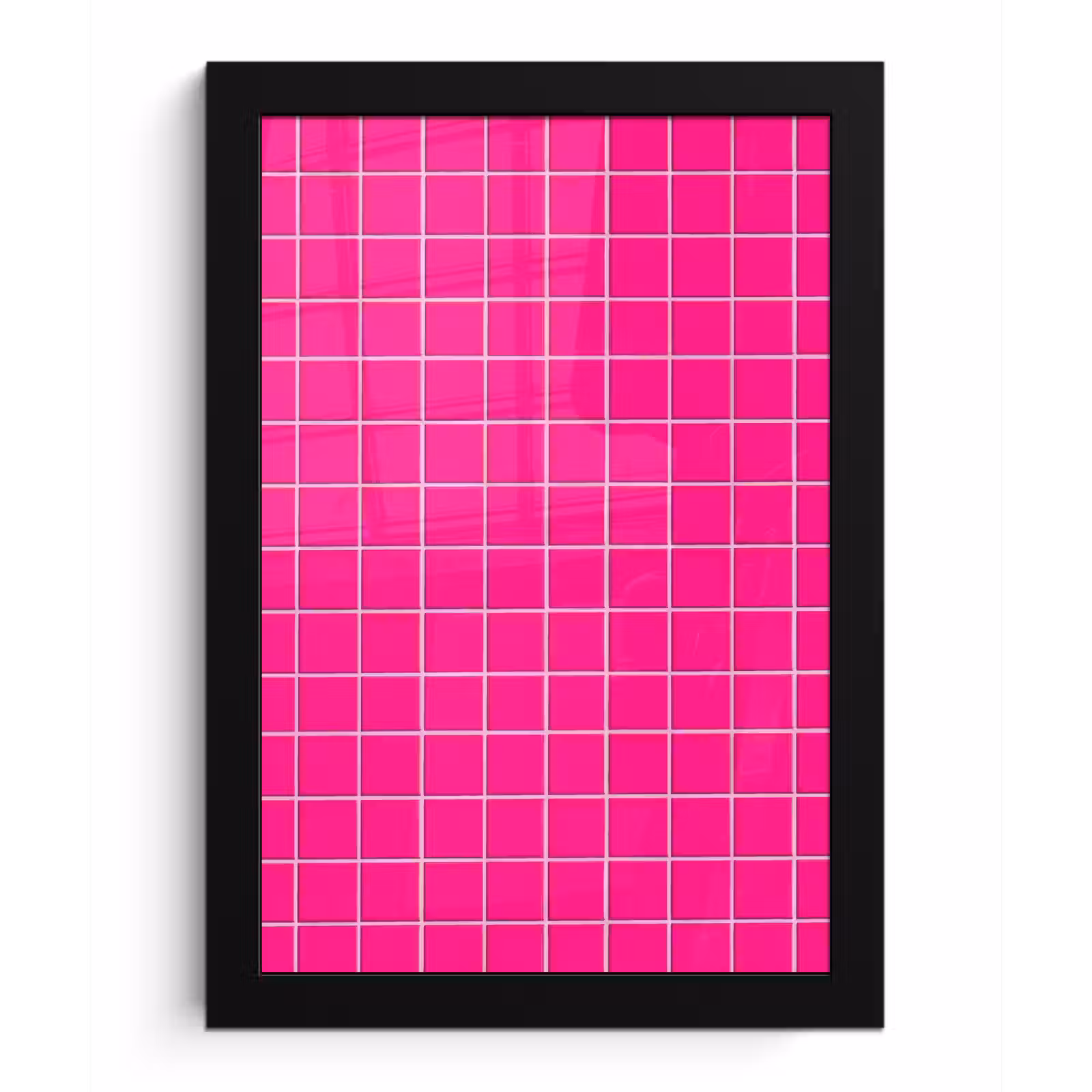 Poster met lijst - Tegels - Vierkant - Fuchsia — 1