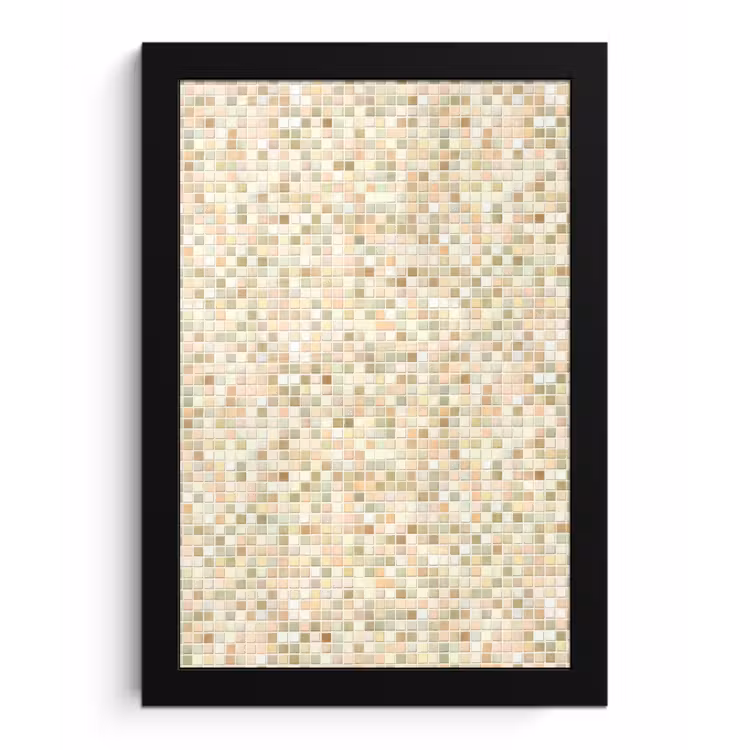Poster met lijst - Mozaïek - Patroon - Beige — 1