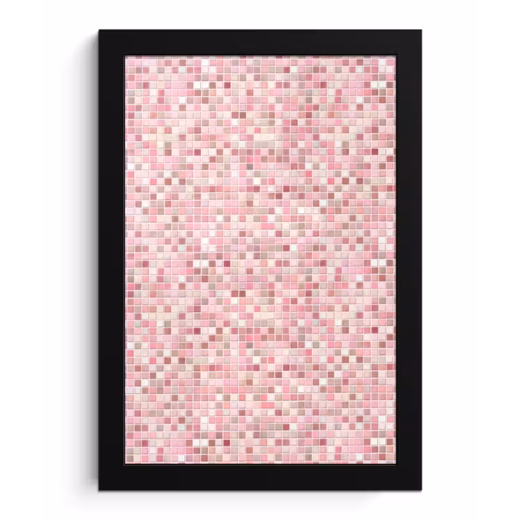 Poster met lijst - Mozaïek - Patroon - Roze — 1