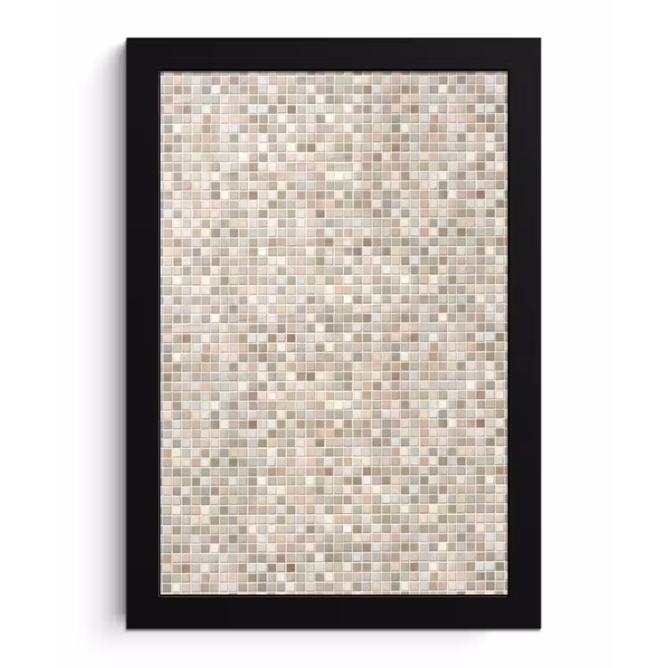 Poster met lijst - Mozaïek - Patroon- Taupe — 1