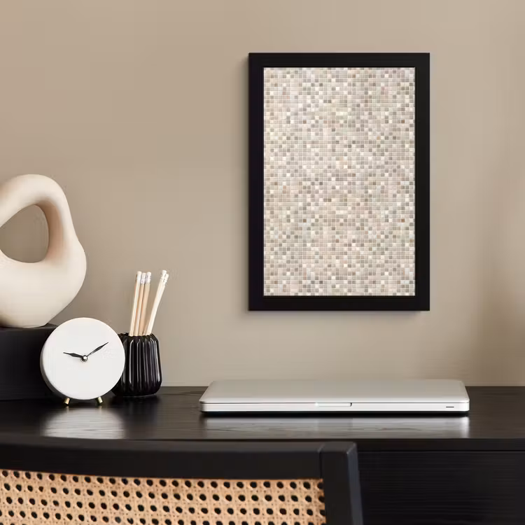 Poster met lijst - Mozaïek - Patroon- Taupe — 3
