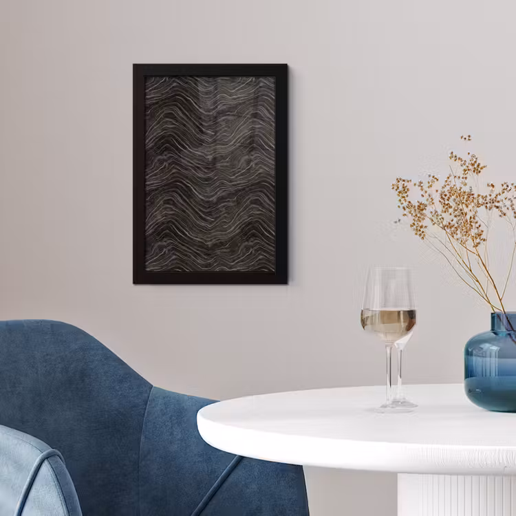 Poster met lijst - Patroon - Contrast - Antraciet — 2