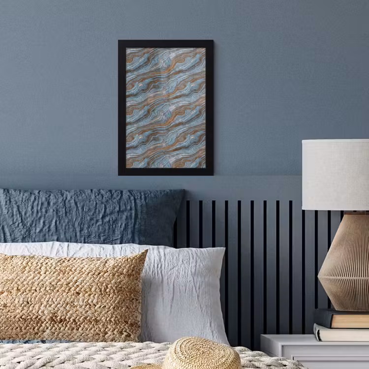 Poster met lijst - Patroon - Steen - Blauw — 4