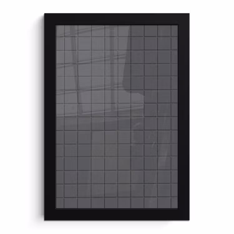 Poster met lijst - Patroon - Tegel - Grafiet - Grijs — 1