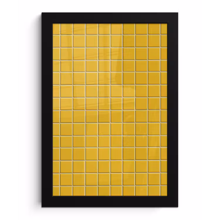 Poster met lijst - Patroon - Tegel - Okergeel — 1