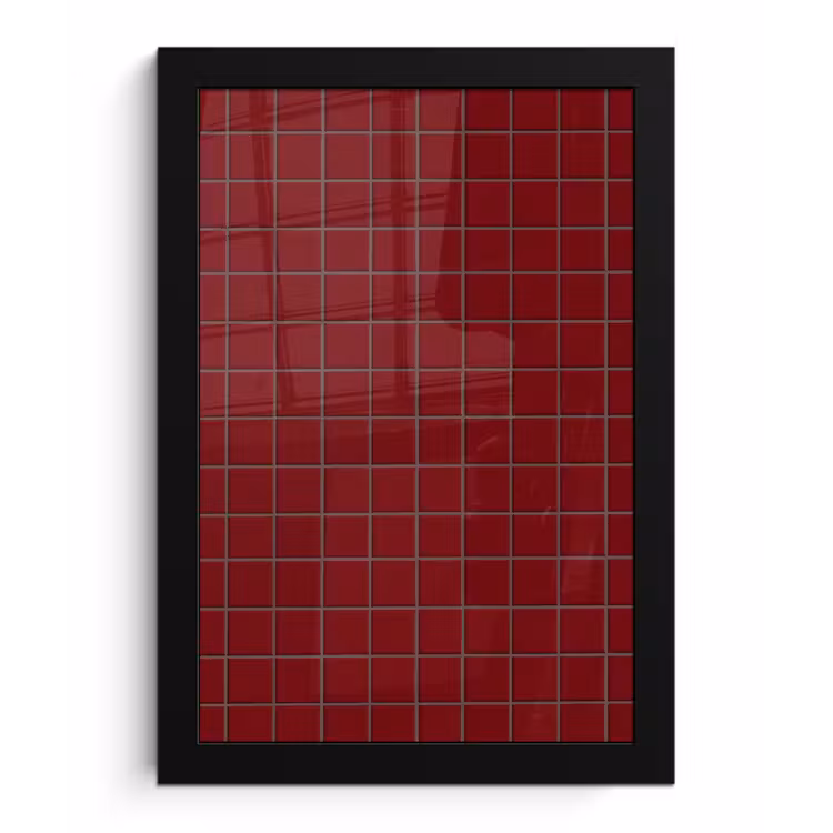 Poster met lijst - Patroon - Tegels - Burgundy — 1