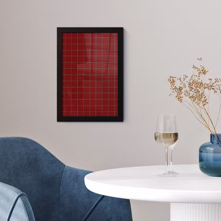 Poster met lijst - Patroon - Tegels - Burgundy — 2