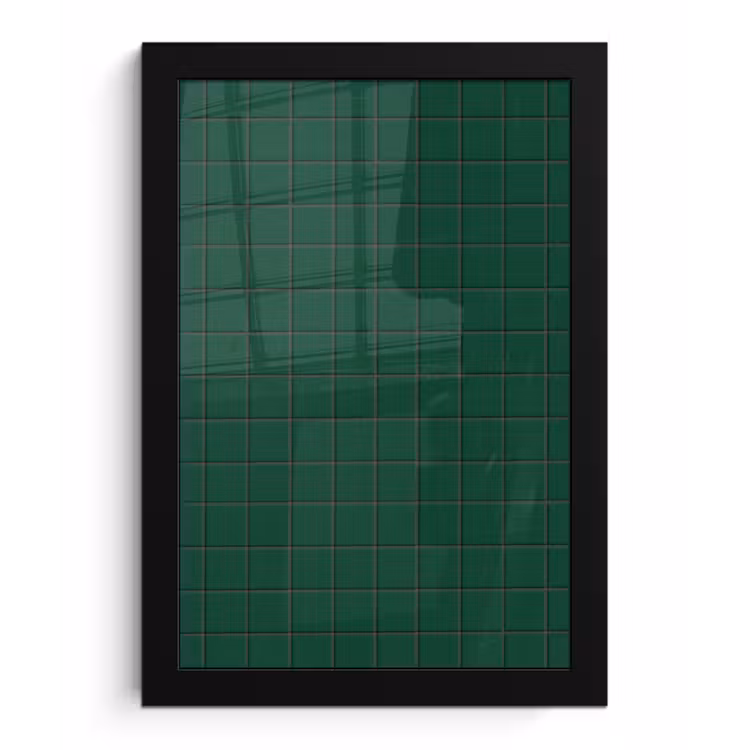 Poster met lijst - Patroon - Tegels - Dennen - Groen — 1