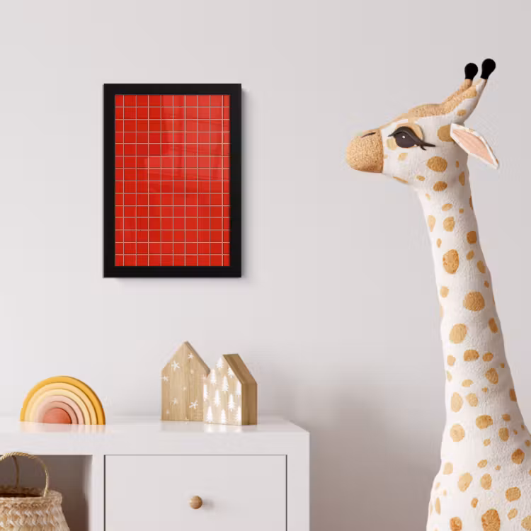 Poster met lijst - Tegel - Patroon - Kersen - Rood — 5