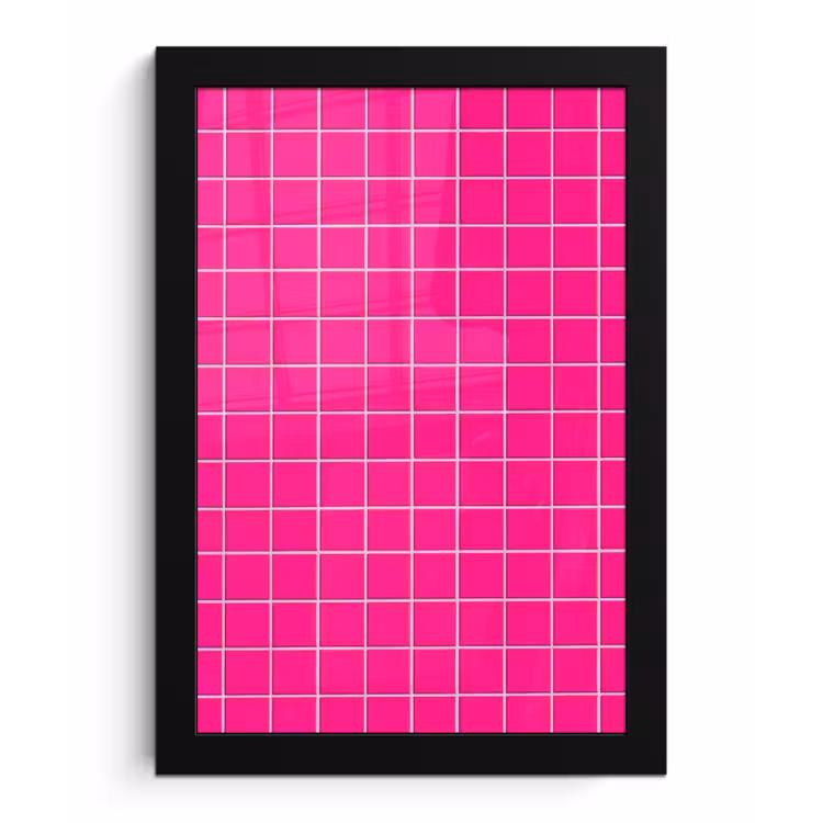 Poster met lijst - Tegels - Vierkant - Fuchsia — 1