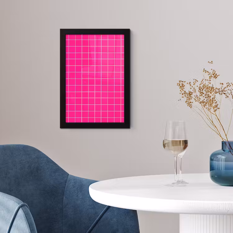 Poster met lijst - Tegels - Vierkant - Fuchsia — 2