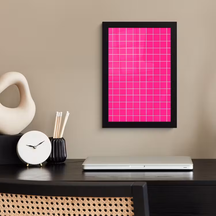 Poster met lijst - Tegels - Vierkant - Fuchsia — 3