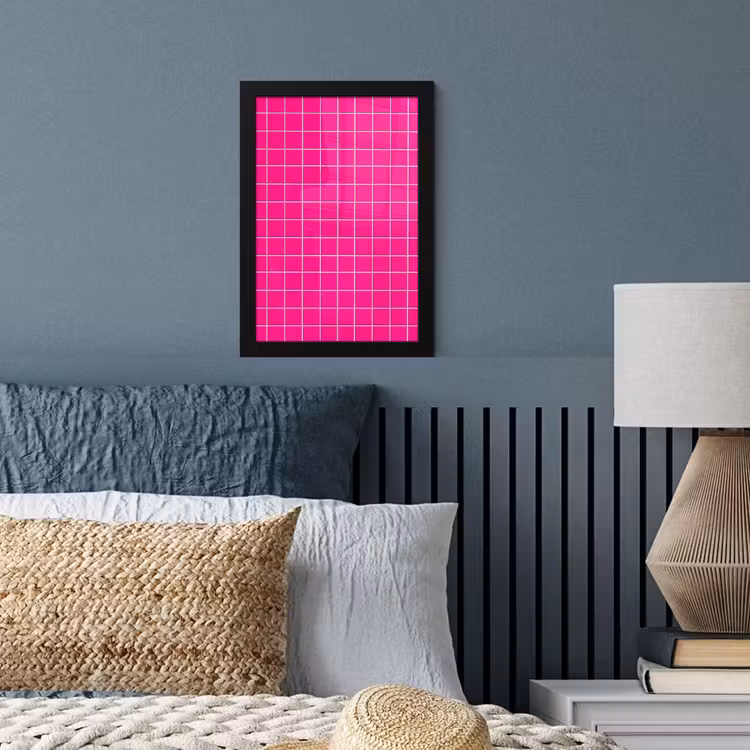 Poster met lijst - Tegels - Vierkant - Fuchsia — 4