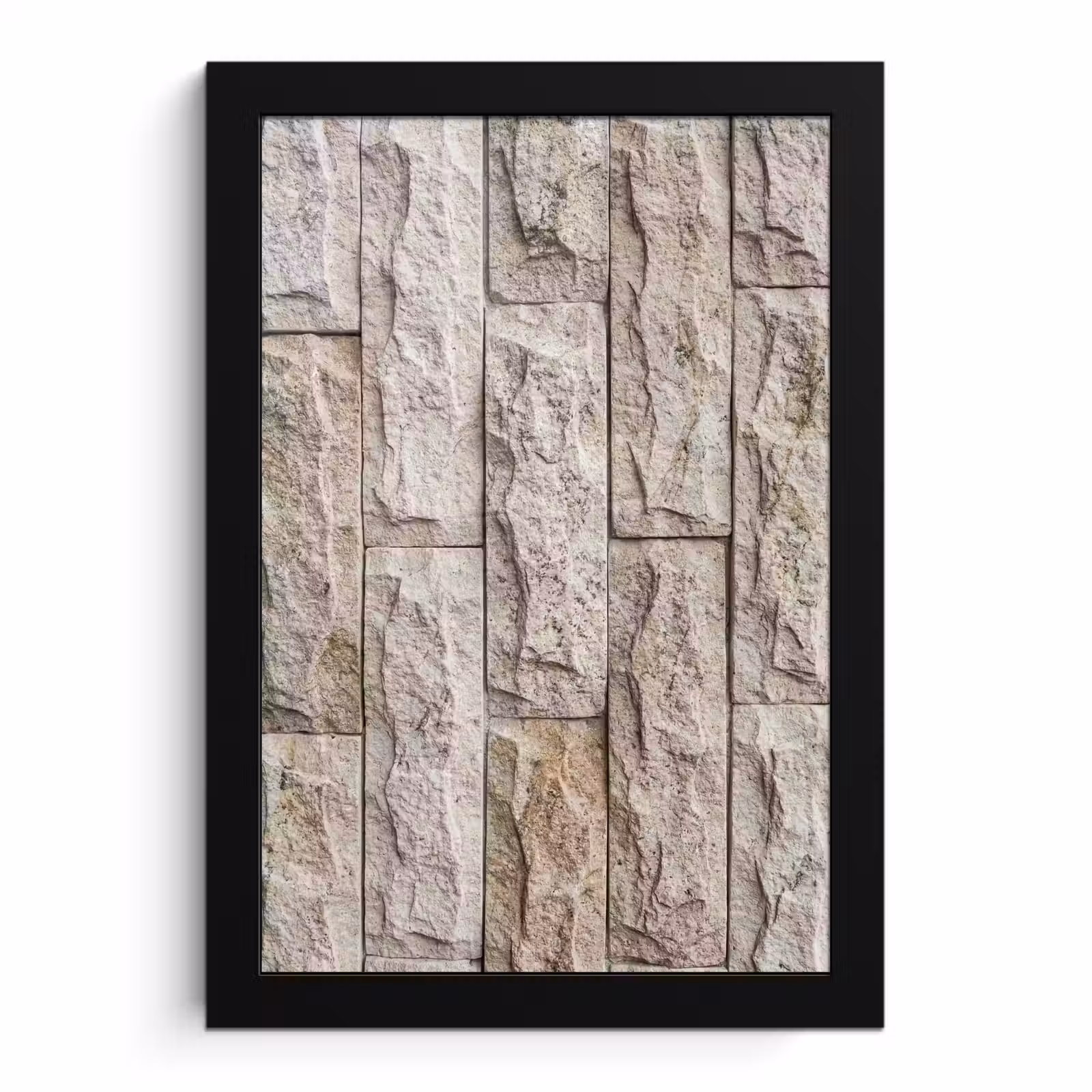 Poster met lijst - Muur - Steen - Ruw - Beige - Textuur — 1
