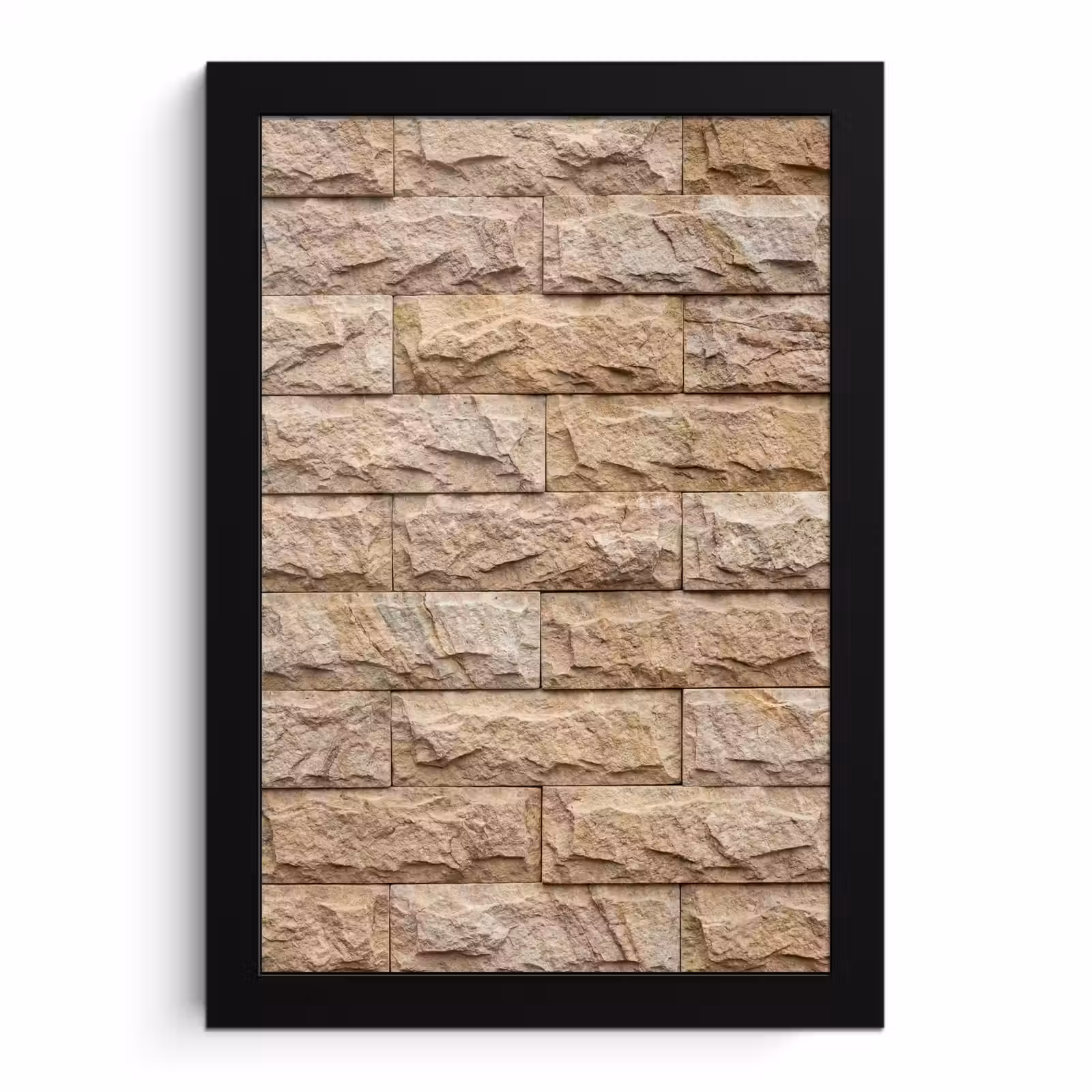 Poster met lijst - Muur - Steen - Ruw - Textuur - Beige — 1