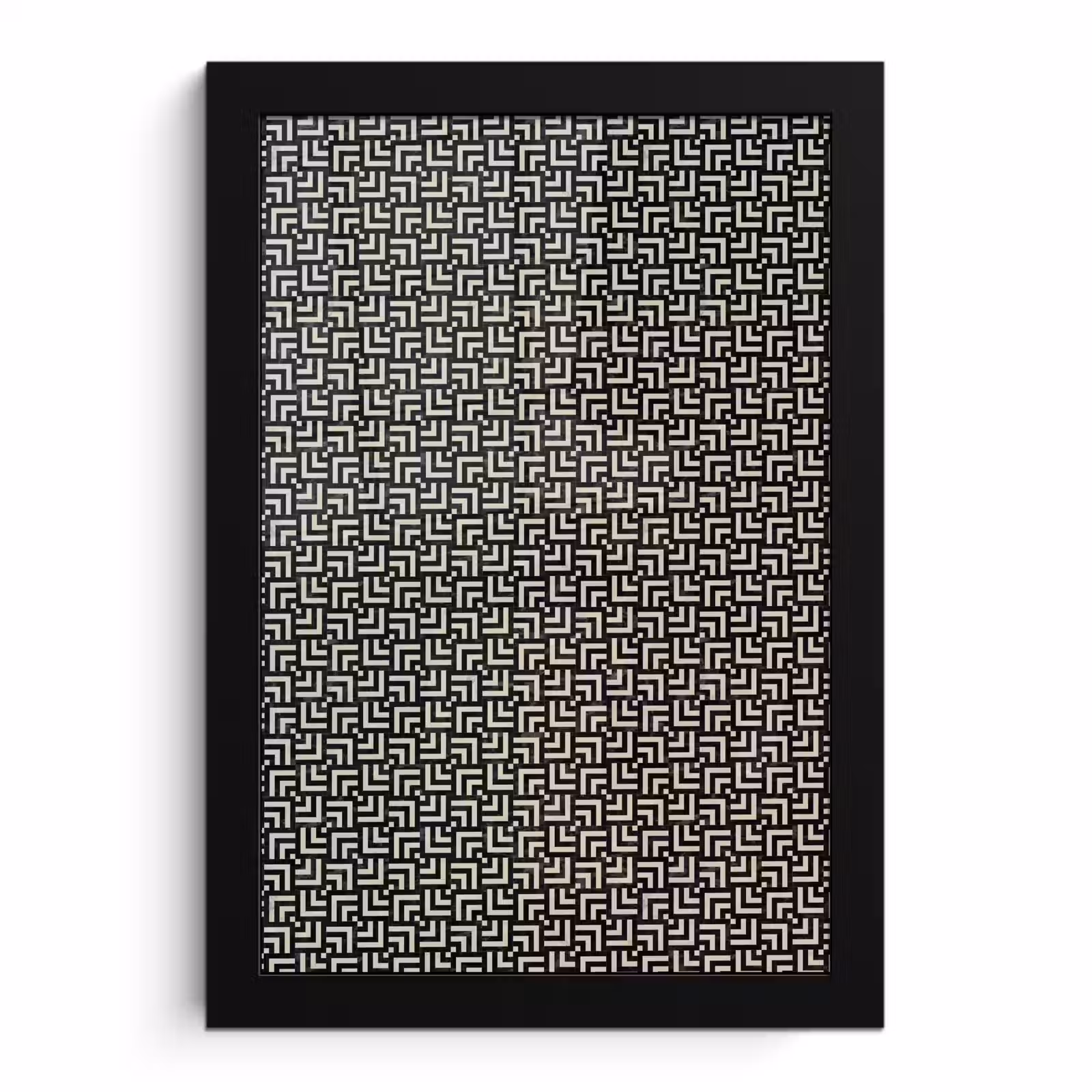 Poster met lijst - Patroon - Marmer - Zwart — 1