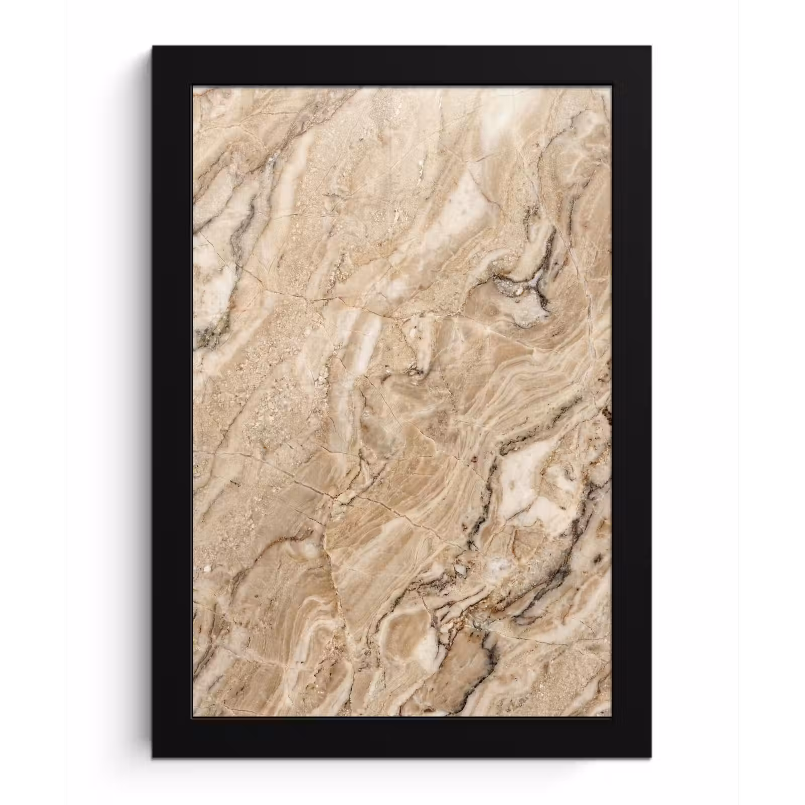 Poster met lijst - Textuur - Aders - Abstract - Modern - Beige — 1