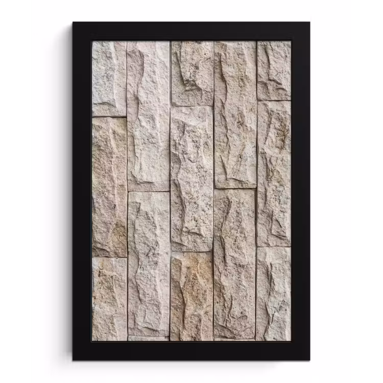 Poster met lijst - Muur - Steen - Ruw - Beige - Textuur — 1