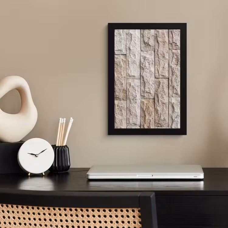 Poster met lijst - Muur - Steen - Ruw - Beige - Textuur — 3