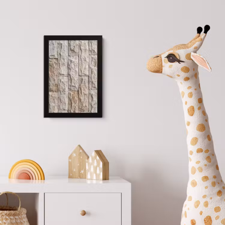 Poster met lijst - Muur - Steen - Ruw - Beige - Textuur — 5